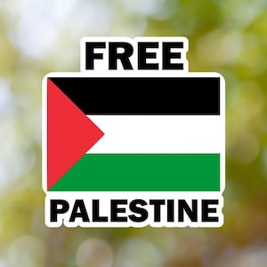 Free Palestine Sticker Flag Waterproof for Laptop, Car, Book, Water Bottle, Helmet, Toolbox
