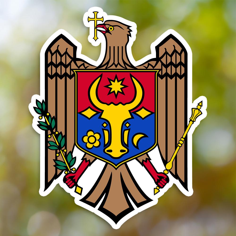 Akachafactory Sticker Adesivi Adesivo Stemma Etichetta Bandiera Auto Chisinau moldavia