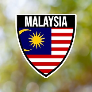 Malaysia Sticker Shield Waterproof for Laptop, Car, Book, Water Bottle, Helmet, Toolbox