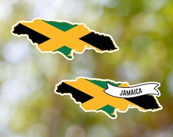 Jamaica Sticker Country Shaped Waterproof for Laptop, Car, Book, Water Bottle, Helmet, Toolbox
