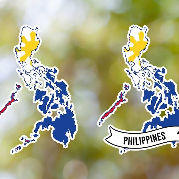 Philippines Sticker Country Shaped Waterproof for Laptop, Car, Book, Water Bottle, Helmet, Toolbox
