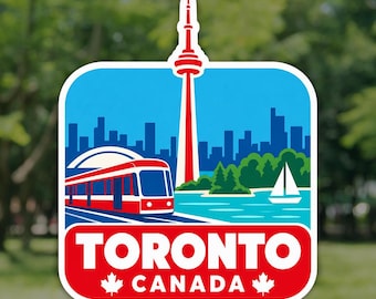 Toronto Sticker, CN Tower Canada Travel Decal, Waterproof Vinyl Laptop and Water Bottle Sticker, Souvenir Gift for Travelers