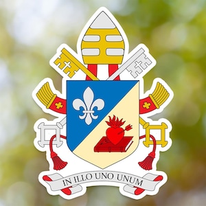 Adesivo con stemma di Leone XVI, decalcomania in vinile con stemma papale, per computer portatile, auto, libro, borraccia, casco, borsa da viaggio, ...