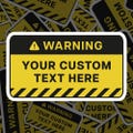 Custom Yellow Warning Sticker Waterproof, Vinyl Decal, for Laptop Car, Book, Water Bottle, Helmet, Travel Bag, ... product logo
