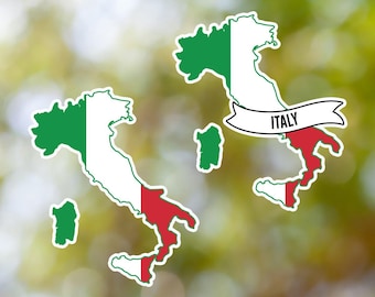 Italy Sticker Country Shaped Waterproof for Laptop, Car, Book, Water Bottle, Helmet, Toolbox