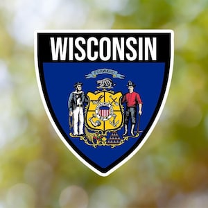 Wisconsin Sticker Shield Waterproof for Laptop, Car, Book, Water Bottle, Helmet, Toolbox