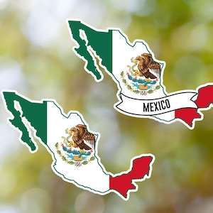 Mexico Sticker Country Shaped Waterproof for Laptop, Car, Book, Water Bottle, Helmet, Toolbox