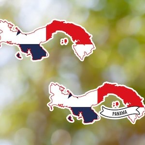 Panama Sticker Country Shaped Waterproof for Laptop, Car, Book, Water Bottle, Helmet, Toolbox