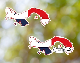 Panama Sticker Country Shaped Waterproof for Laptop, Car, Book, Water Bottle, Helmet, Toolbox