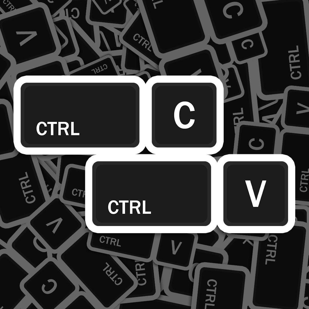 Copy Paste Meme Sticker Waterproof, IT Sticker Vinyl Decal, for Laptop ...