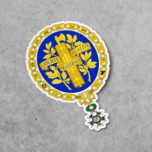 Adesivo con stemma francese, decalcomania in vinile, per computer portatile, auto, libro, bottiglia d'acqua, casco, borsa da viaggio, ...