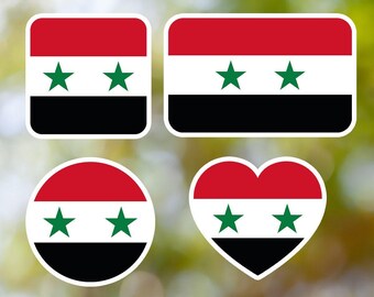 Syria Sticker Geometric for Laptop, Car, Book, Water Bottle, Helmet, Toolbox [Multiple Shapes]