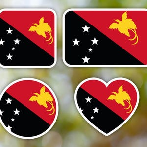 Papua New Guinea Sticker Geometric for Laptop, Car, Book, Water Bottle, Helmet, Toolbox [Multiple Shapes]
