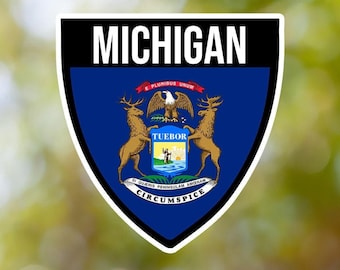 Michigan Sticker Shield Waterproof for Laptop, Car, Book, Water Bottle, Helmet, Toolbox