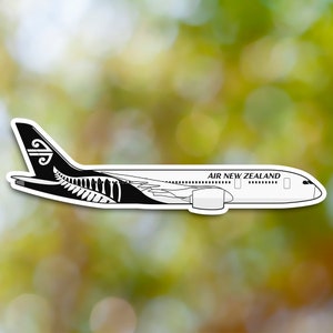 Boeing 787 Sticker, Air New Zealand Airplane Sticker Waterproof for Suitcase, Car, Book, Water Bottle, Helmet, Toolbox
