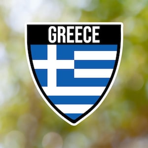 Adesivo Grecia Scudo impermeabile per laptop, auto, libro, bottiglia d'acqua, casco, cassetta degli attrezzi
