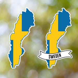 thumbnail image 2 of Sweden Flag Domed Gel Sticker/Decal – 64x44mm, High Gloss Finish, Made In UK 2 of 5
