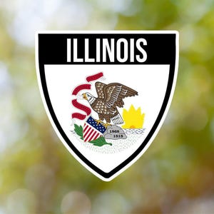 Illinois Sticker Shield Waterproof for Laptop, Car, Book, Water Bottle, Helmet, Toolbox