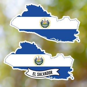 El Salvador Sticker Country Shaped Waterproof for Laptop, Car, Book, Water Bottle, Helmet, Toolbox