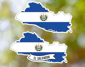 El Salvador Sticker Country Shaped Waterproof for Laptop, Car, Book, Water Bottle, Helmet, Toolbox
