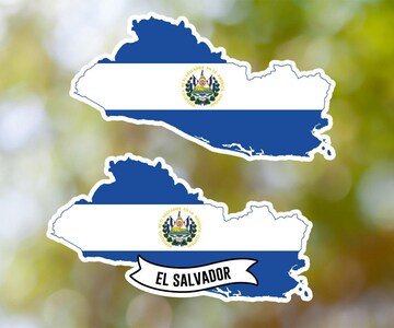 El Salvador Sticker Country Shaped Waterproof for Laptop, Car, Book, Water Bottle, Helmet, Toolbox