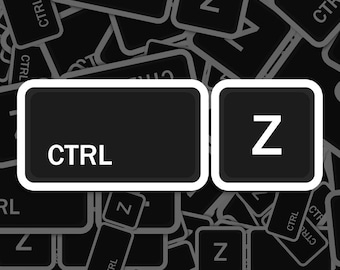 Naklejka ctrl-z wodoodporna, naklejka winylowa IT, na laptopa, samochód, książkę, butelkę z wodą, kask, torbę podróżną, ...