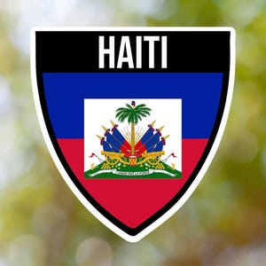 Haiti Adesivo Escudo À Prova D&#39;Água para Laptop, Carro, Livro, Garrafa de Água, Capacete, Caixa de Ferramentas