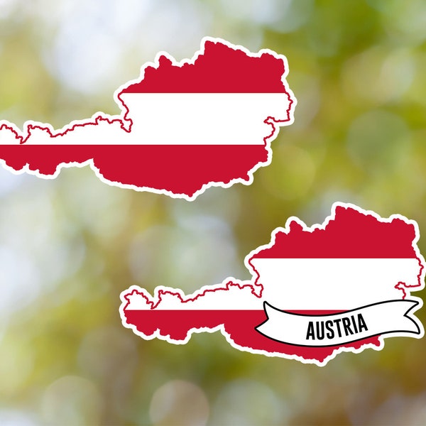 Austria Sticker Country Shaped Waterproof for Laptop, Car, Book, Water Bottle, Helmet, Toolbox