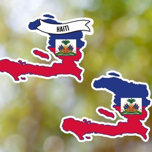 Adesivo Haiti em forma de país à prova d&#39;água para laptop, carro, livro, garrafa de água, capacete, caixa de ferramentas
