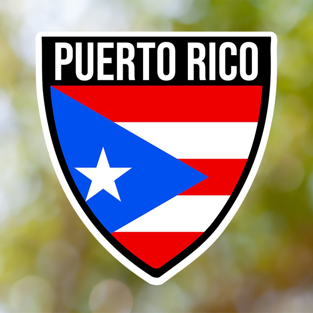 Puerto Rico Sticker Logo Puerto Rico Sticker Shield Waterproof for Laptop Car Book - Etsy