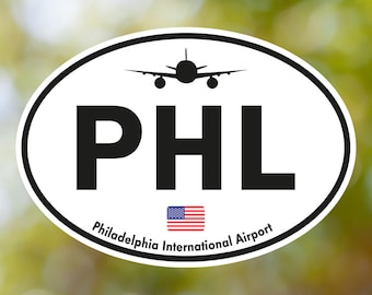 Philadelphia-klistermärke ovalt vintage, USA flygplatsbagageklistermärke vattentätt för resväska, bil, bok, vattenflaska, hjälm, verktygslåda