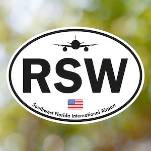 Adesivo ovale Florida Southwest Vintage, adesivo per bagagli dell'aeroporto USA impermeabile per valigia, auto, libro, bottiglia d'acqua, casco, cassetta degli attrezzi