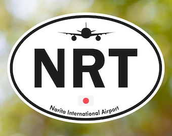 Adesivo oval vintage para bagagem do aeroporto internacional NRT Narita, à prova d'água, para mala, carro, livro, garrafa d'água