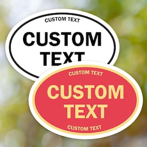 Custom Sticker Oval | Custom Decal Oval | Personalised Sticker Oval | Vinyl Sticker