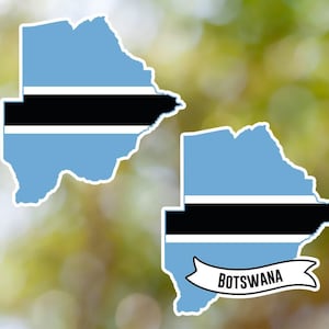 Botswana Sticker Country Shaped Waterproof for Laptop, Car, Book, Water Bottle, Helmet, Toolbox