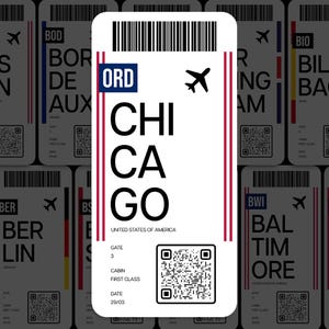 Adesivo ORD per l'aeroporto di Chicago, adesivo per bagagli USA, adesivo per valigia da viaggio