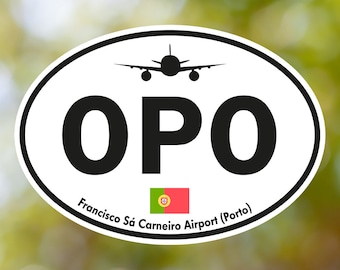 Pegatina ovalada vintage de Oporto, pegatina impermeable para equipaje del aeropuerto de Portugal, para maletas, coches, libros, botellas de agua, cascos y cajas de herramientas