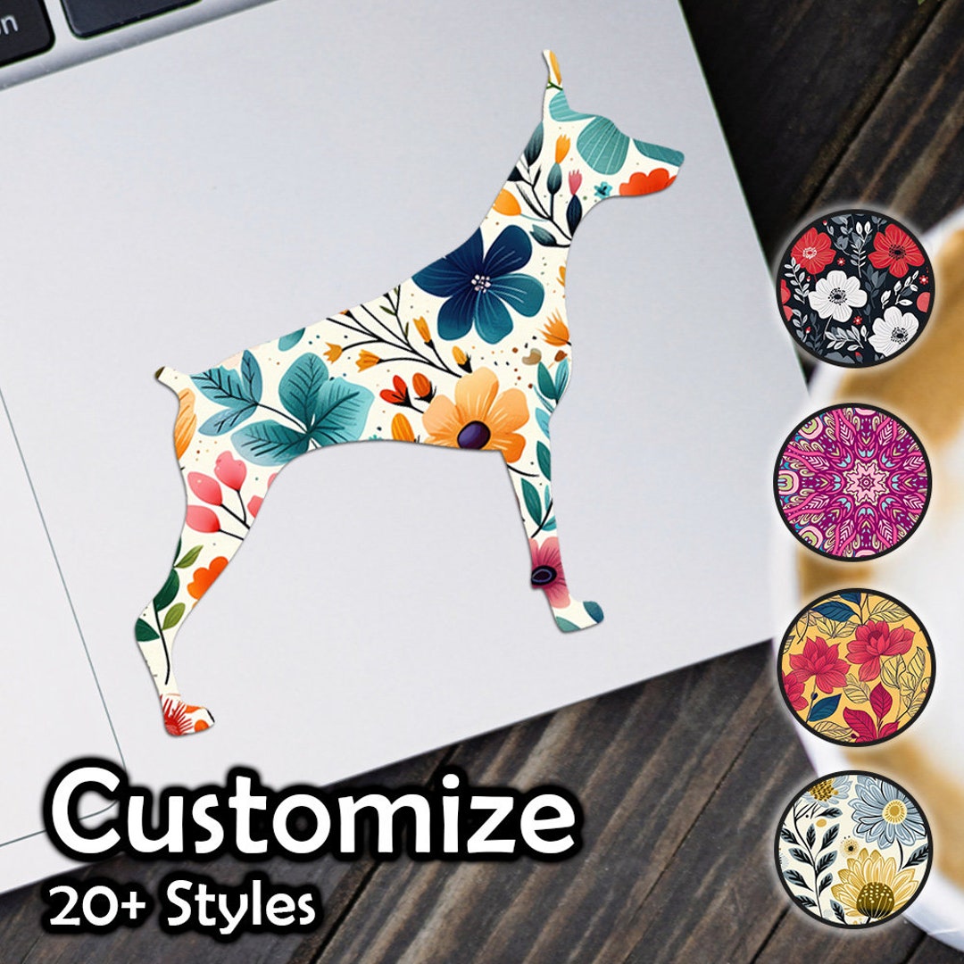 Dobermann Sticker, Dog Sticker With Pattern Waterproof for Laptop, Car ...