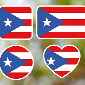 Puerto Rico Sticker Geometric for Laptop, Car, Book, Water Bottle, Helmet, Toolbox [Multiple Shapes]