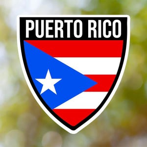 Puerto Rico Sticker Shield Waterproof for Laptop, Car, Book, Water Bottle, Helmet, Toolbox
