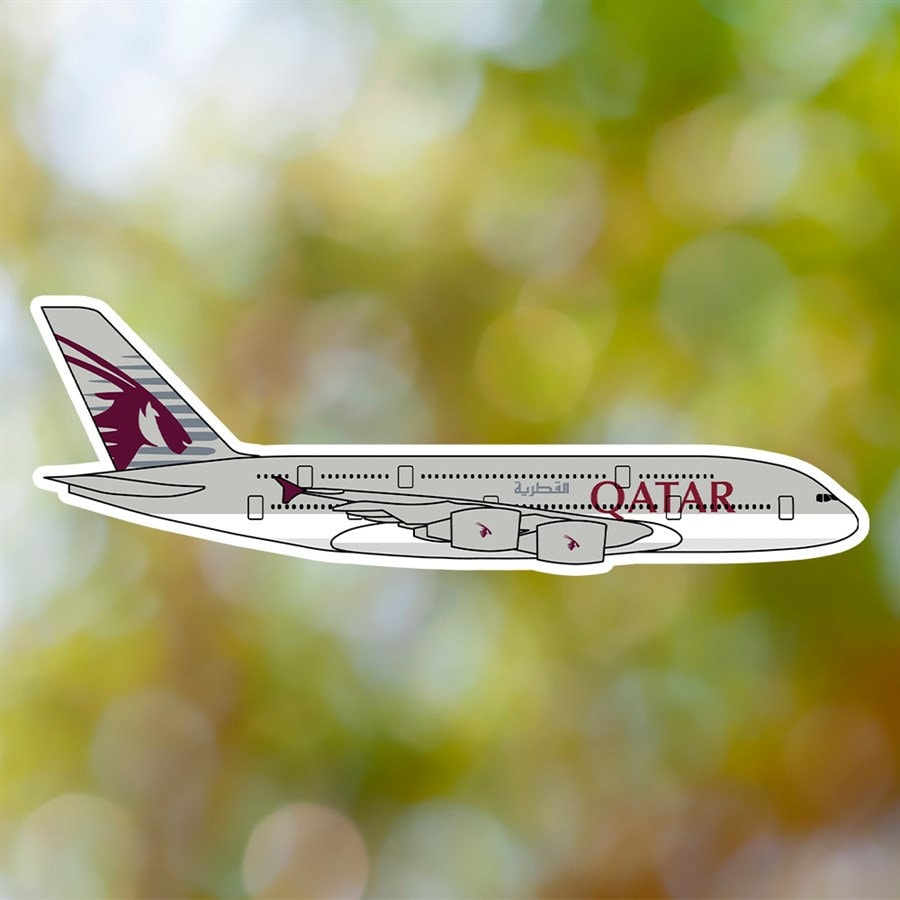 Airbus A380 Sticker, Qatar Airways Airplane Sticker Waterproof for