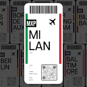 MXP Milan Airport Sticker, Italy Luggage Sticker, Suitcase Sticker for Travel