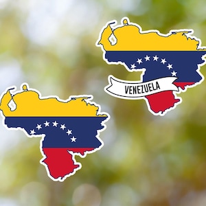 Venezuela Sticker Country Shaped Waterproof for Laptop, Car, Book, Water Bottle, Helmet, Toolbox