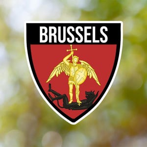 Brussels Sticker Shield Waterproof for Laptop, Car, Book, Water Bottle, Helmet, Toolbox