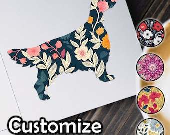 English Setter Sticker, Dog Sticker With Pattern Waterproof for Laptop, Car, Book, Water Bottle, Helmet, Toolbox