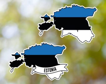 Estland sticker landvormig waterdicht voor laptop, auto, boek, bidon, helm, gereedschapskist