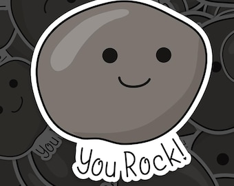 You Rock Sticker Waterproof, Vinyl Decal, for Laptop Car, Book, Water Bottle, Helmet, Travel Bag, ...