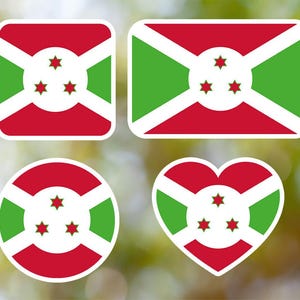Burundi Sticker Geometric for Laptop, Car, Book, Water Bottle, Helmet, Toolbox [Multiple Shapes]