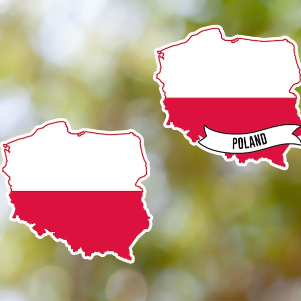 Poland Sticker Country Shaped Waterproof for Laptop, Car, Book, Water Bottle, Helmet, Toolbox