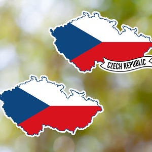 Tschechische Republik Aufkleber Land geformt wasserdicht für Laptop, Auto, Buch, Wasserflasche, Helm, Werkzeugkasten